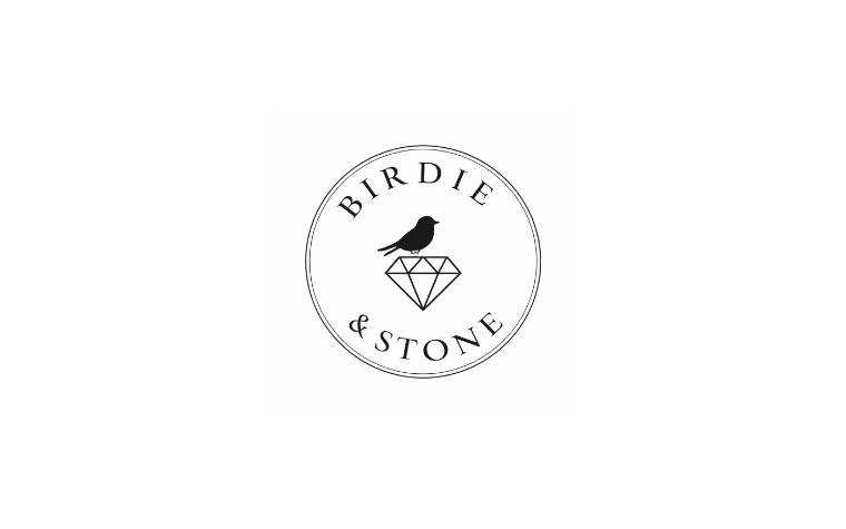 The Birdie & Stone logo — a songbird perched on a line-drawn diamond, ringed by the words “Birdie & Stone.”