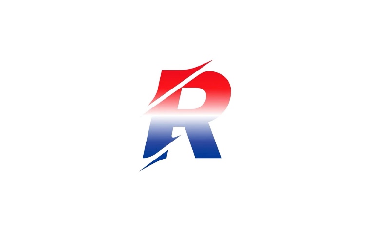 The Receipts app mark — a red-to-blue “R” with a lightning slash through it.